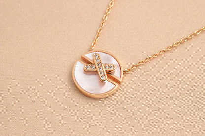[Noble Aura jewelry]JEUX DE ROSE GOLD DIAMOND NECKLACE