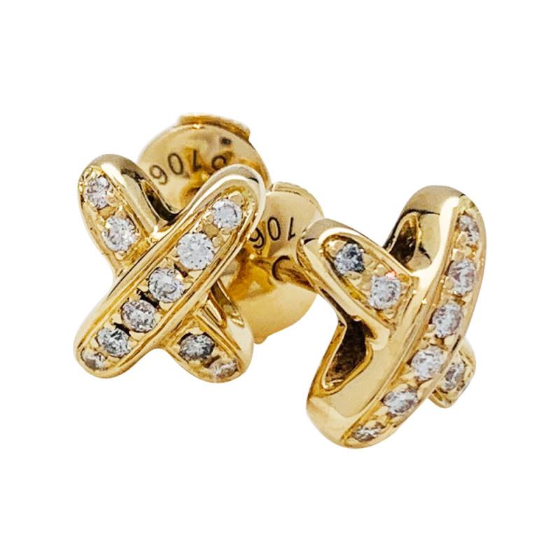 [Noble Aura jewelry]JEUX DE GOLD DIAMOND EARRINGS