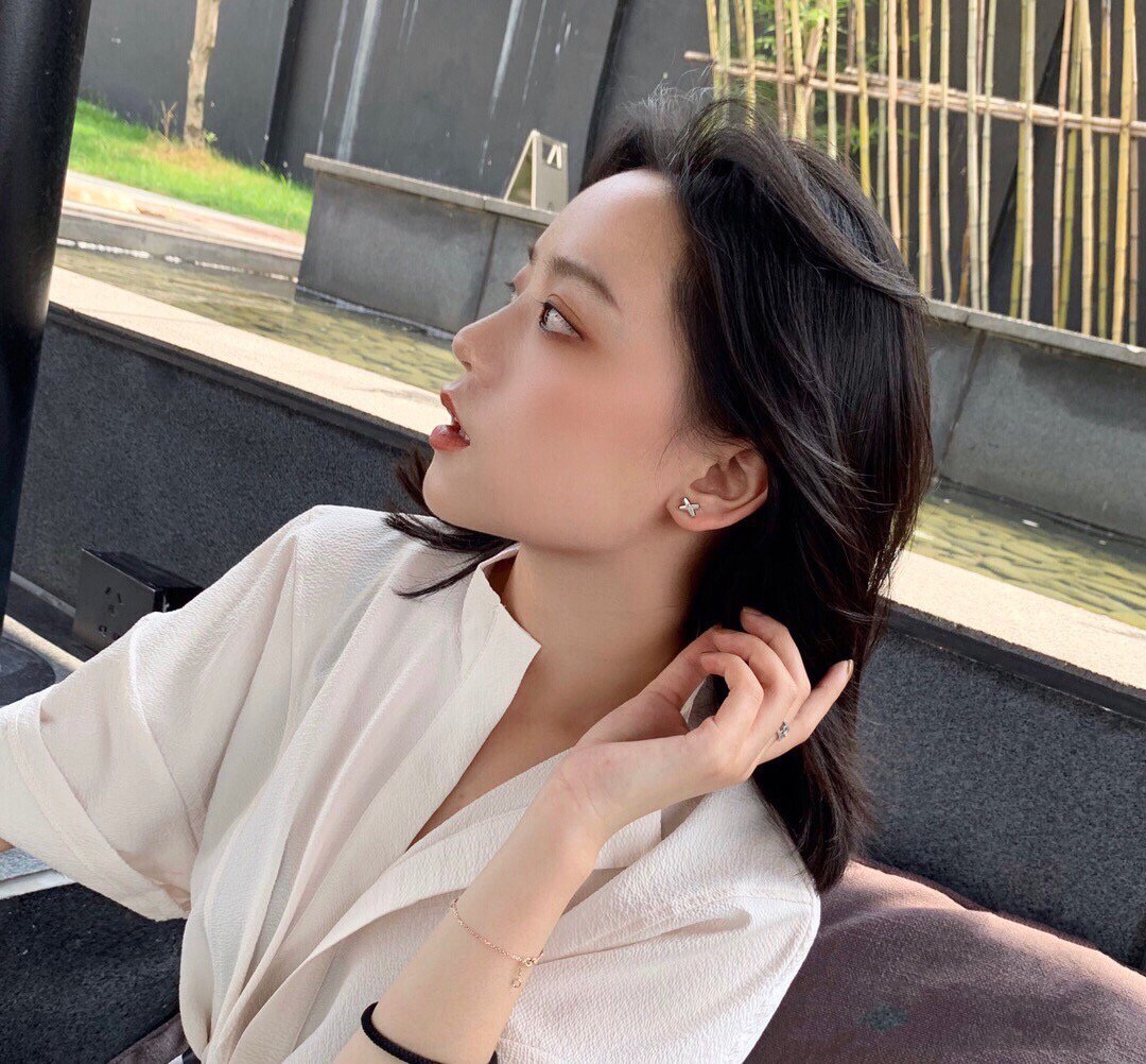 [Noble Aura jewelry]JEUX DE WHITE MOP ROSE GOLD DIAMOND EARRINGS