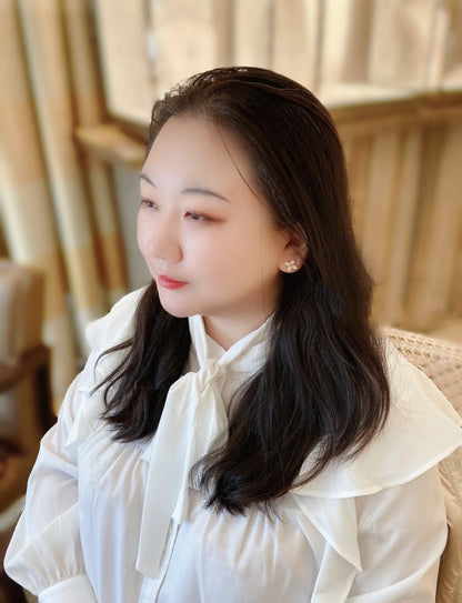 [Noble Aura jewelry]STAR BLOSSOM STUD EARRINGS PINK GOLD DIAMONDS