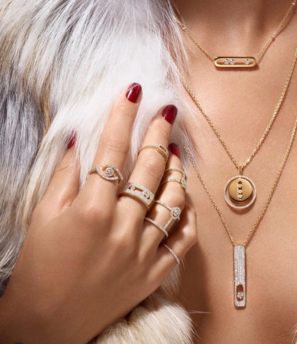 [Noble Aura jewelry]LUCKY MOVE PM NECKLACE PINK GOLD DIAMOND
