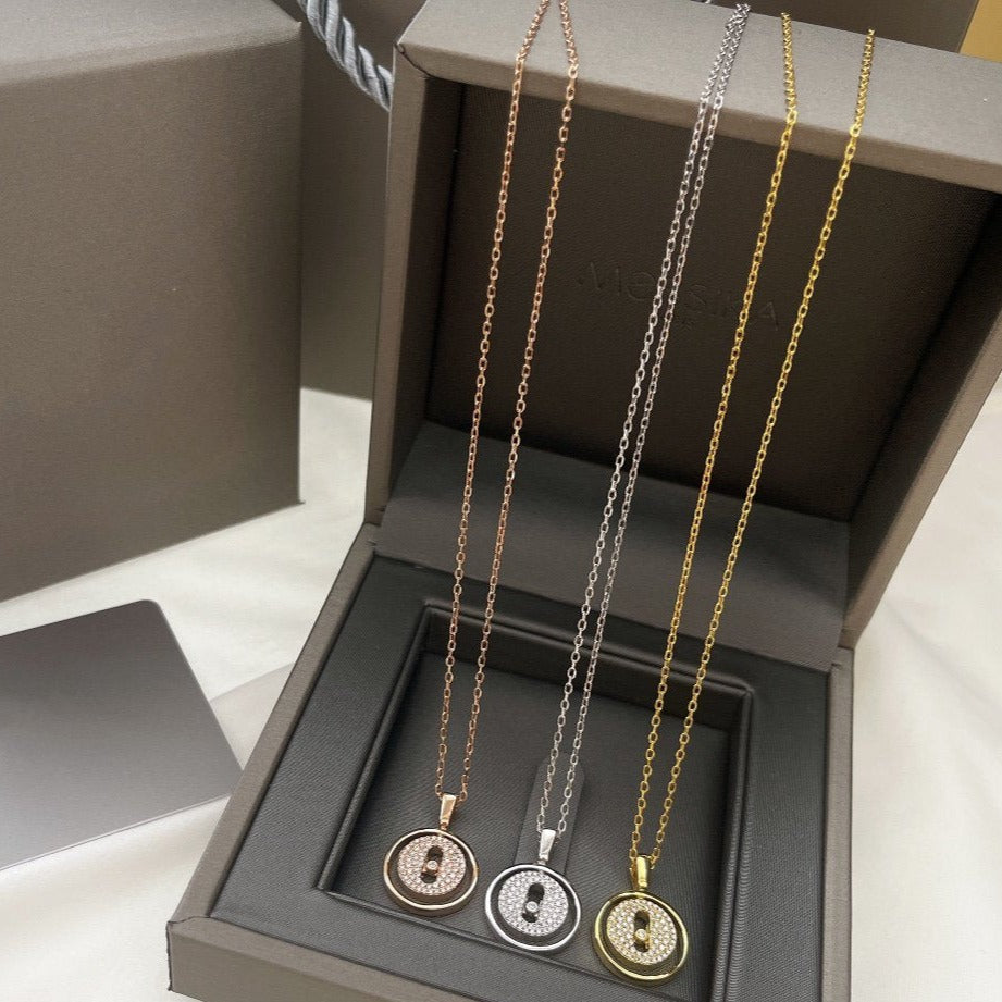 [Noble Aura jewelry]LUCKY MOVER PM PAVED NECKLACE