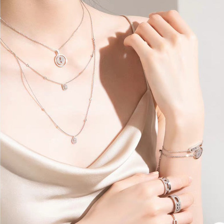 [Noble Aura jewelry]LUCKY MOVER PM PAVED NECKLACE