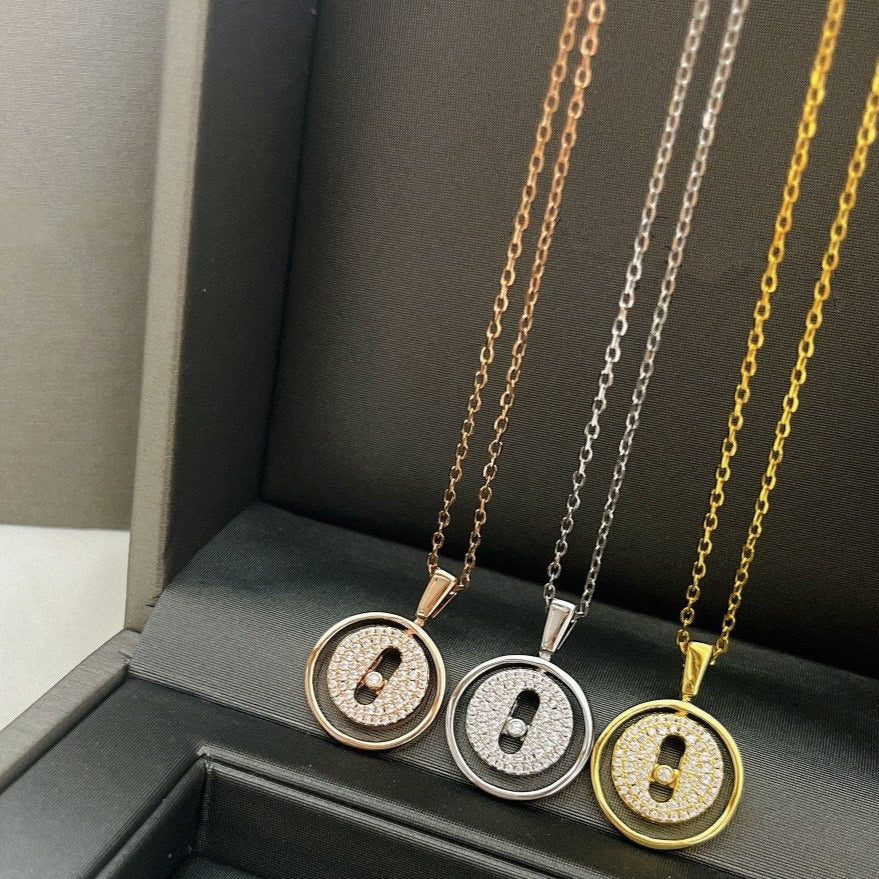 [Noble Aura jewelry]LUCKY MOVER PM PAVED NECKLACE