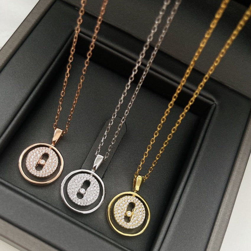 [Noble Aura jewelry]LUCKY MOVER PM PAVED NECKLACE