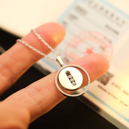 [Noble Aura jewelry]LUCKY MOVE MM SILVER DIAMOND NECKLACE