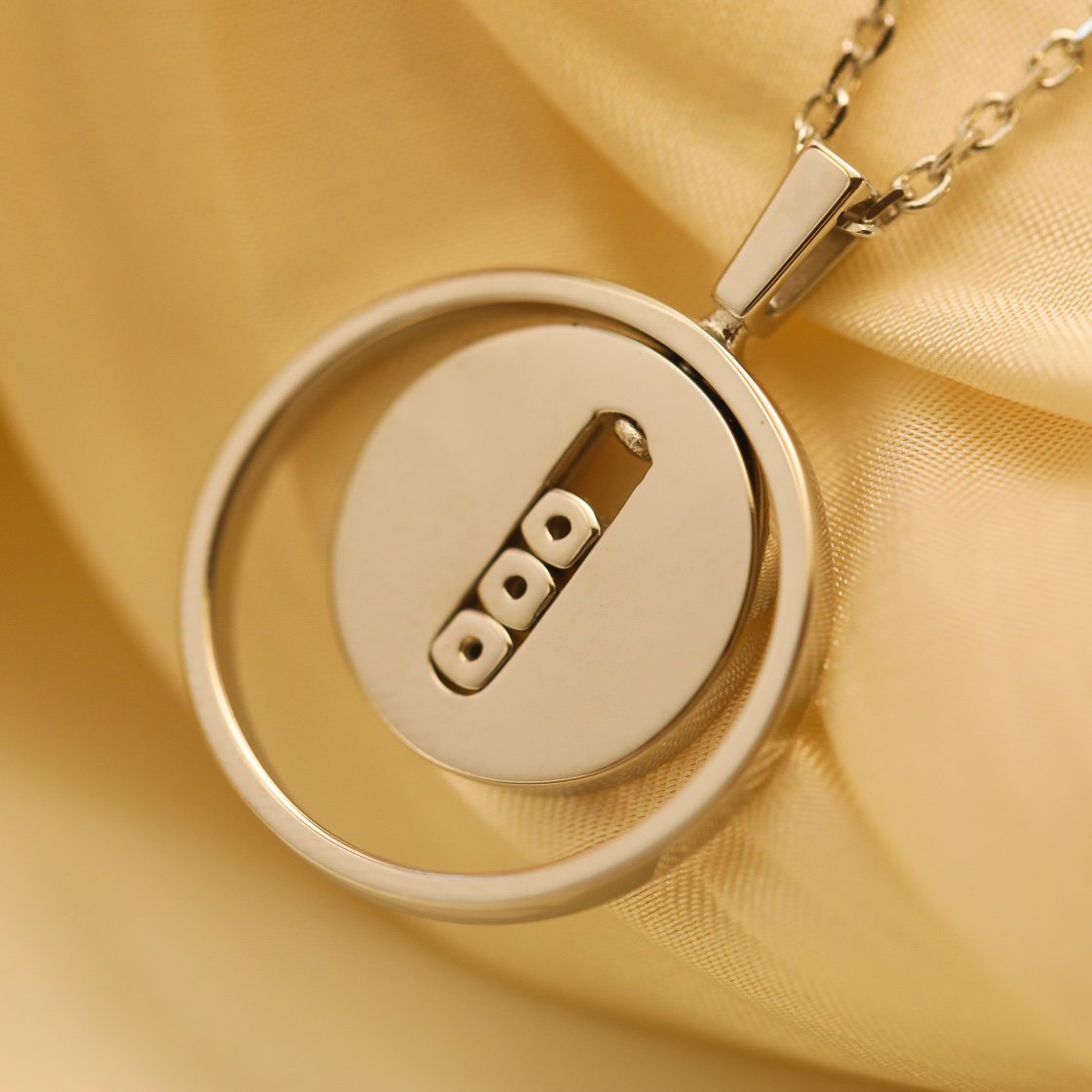 [Noble Aura jewelry]LUCKY MOVE MM SILVER DIAMOND NECKLACE