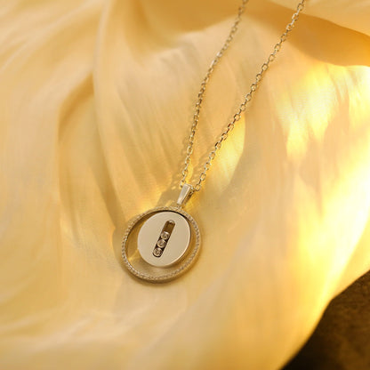 [Noble Aura jewelry]LUCKY MOVE MM SILVER DIAMOND NECKLACE