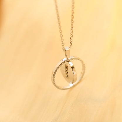 [Noble Aura jewelry]LUCKY MOVE MM SILVER DIAMOND NECKLACE
