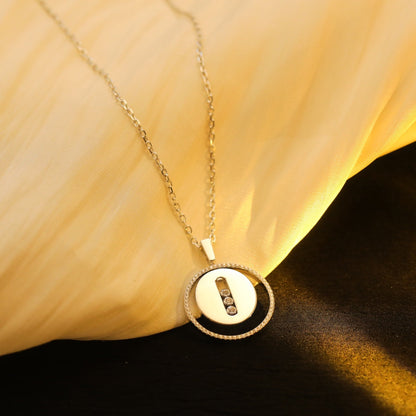 [Noble Aura jewelry]LUCKY MOVE MM SILVER DIAMOND NECKLACE