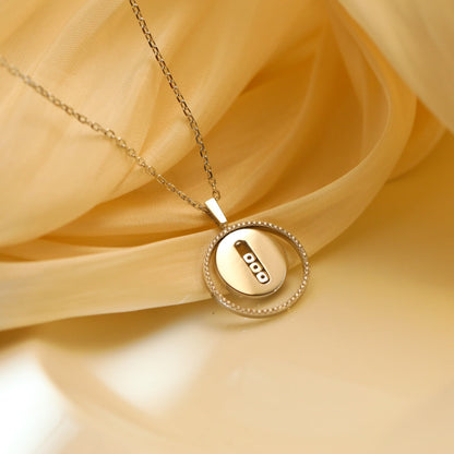 [Noble Aura jewelry]LUCKY MOVE MM SILVER DIAMOND NECKLACE