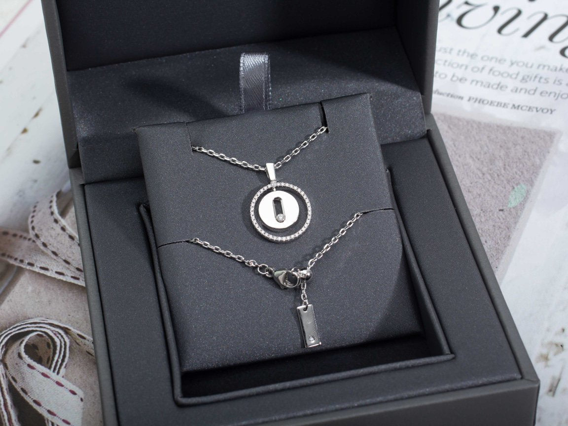 [Noble Aura jewelry]LUCKY MOVE PM NECKLACE SILVER DIAMOND