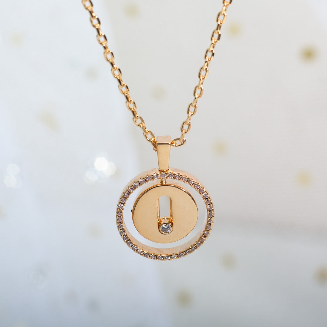 [Noble Aura jewelry]LUCKY MOVE PM NECKLACE PINK GOLD DIAMOND
