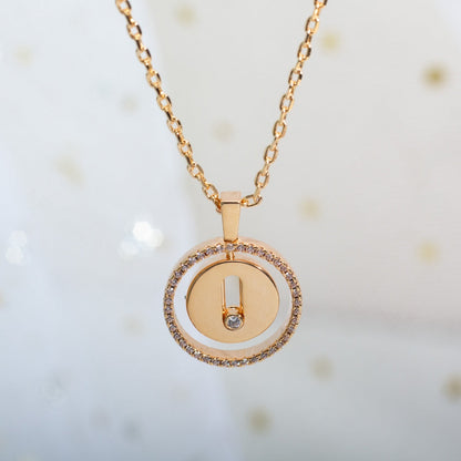 [Noble Aura jewelry]LUCKY MOVE PM NECKLACE PINK GOLD DIAMOND