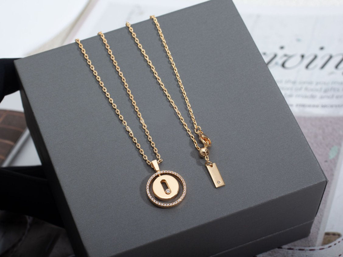 [Noble Aura jewelry]LUCKY MOVE PM NECKLACE PINK GOLD DIAMOND