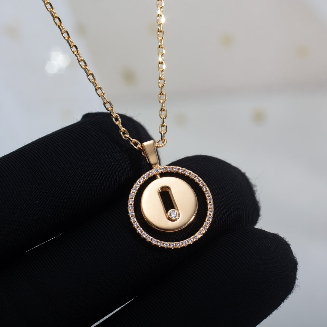 [Noble Aura jewelry]LUCKY MOVE PM NECKLACE PINK GOLD DIAMOND