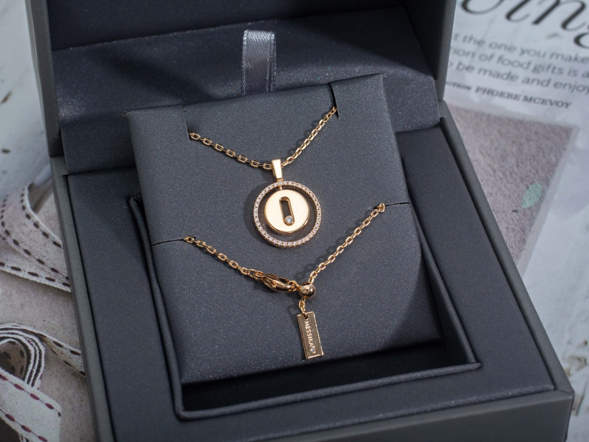 [Noble Aura jewelry]LUCKY MOVE PM NECKLACE PINK GOLD DIAMOND