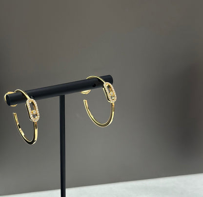 [Noble Aura jewelry]CREOLES MOVE UNO PM DIAMOND EARRINGS