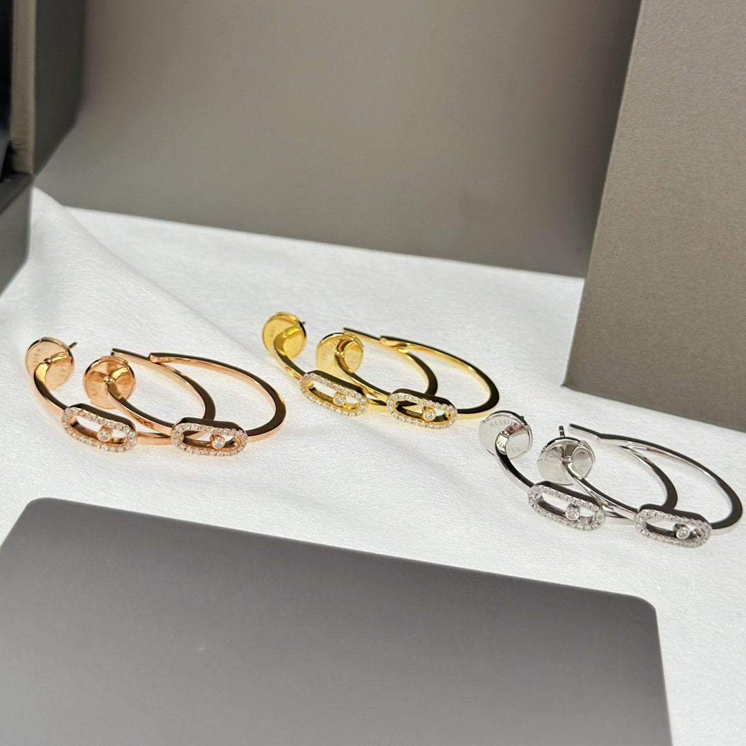 [Noble Aura jewelry]CREOLES MOVE UNO PM DIAMOND EARRINGS