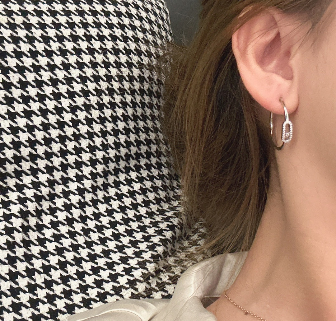 [Noble Aura jewelry]CREOLES MOVE UNO PM DIAMOND EARRINGS
