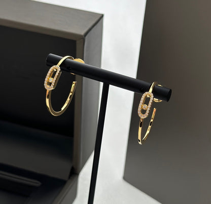 [Noble Aura jewelry]CREOLES MOVE UNO PM DIAMOND EARRINGS