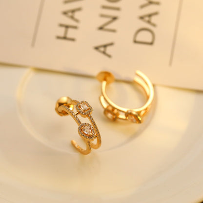 [Noble Aura jewelry]CREOLES MY TWIN 2 RANGS SILVER DIAMOND EARRINGS