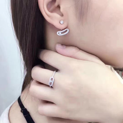 [Noble Aura jewelry]MOVE UNO SILVER DIAMOND EARRINGS