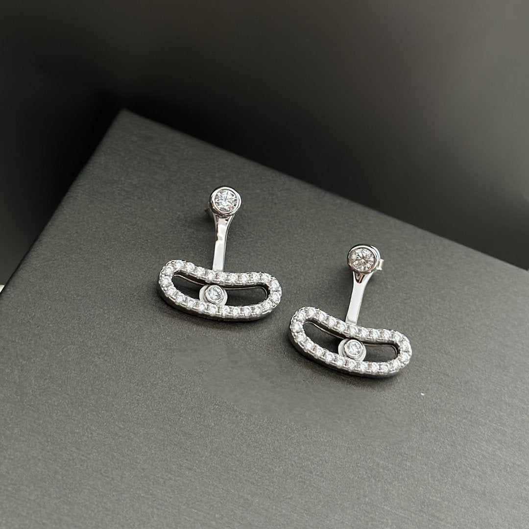 [Noble Aura jewelry]MOVE UNO SILVER DIAMOND EARRINGS
