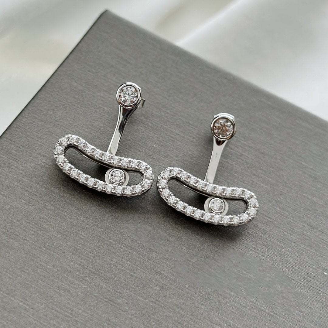 [Noble Aura jewelry]MOVE UNO SILVER DIAMOND EARRINGS