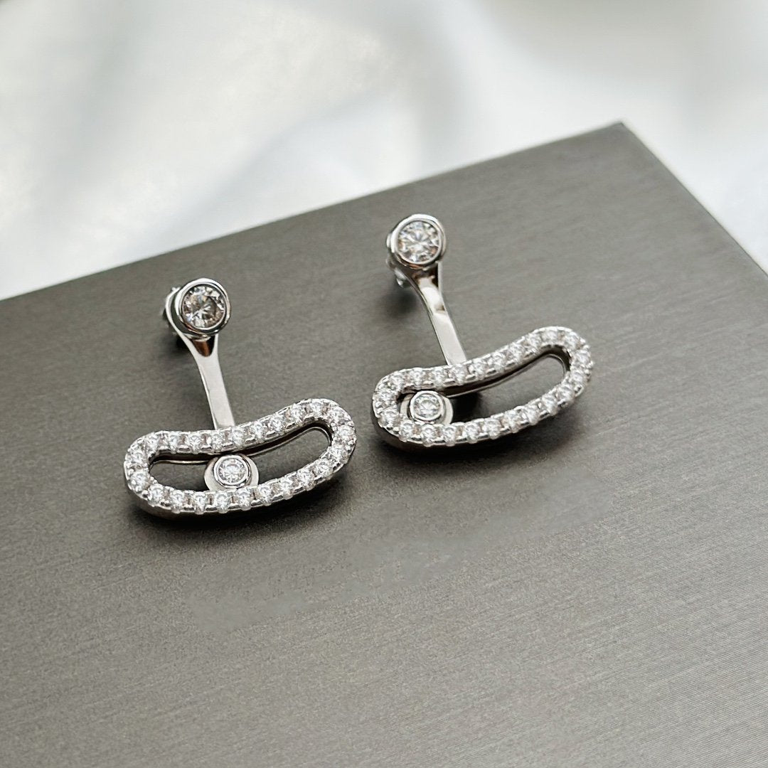 [Noble Aura jewelry]MOVE UNO SILVER DIAMOND EARRINGS