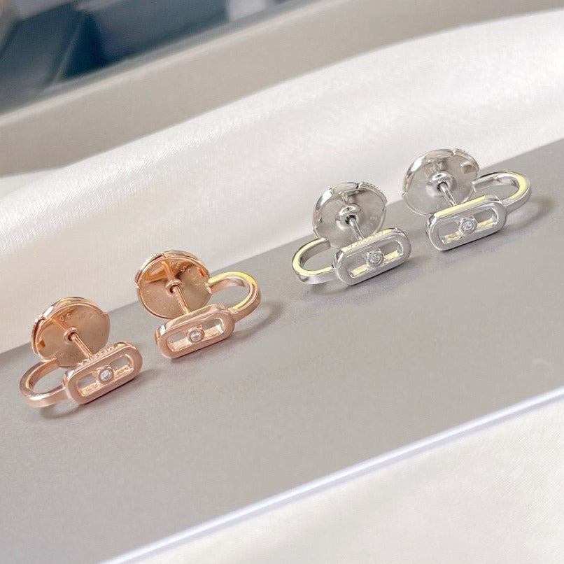 [Noble Aura jewelry]CREOLES MOVE UNO MINI 1 DIAMOND EARRINGS