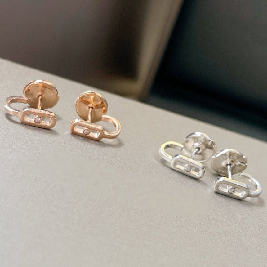 [Noble Aura jewelry]CREOLES MOVE UNO MINI 1 DIAMOND EARRINGS
