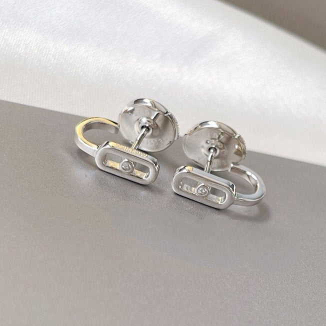 [Noble Aura jewelry]CREOLES MOVE UNO MINI 1 DIAMOND EARRINGS
