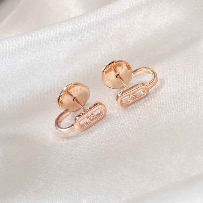 [Noble Aura jewelry]CREOLES MOVE UNO MINI 1 DIAMOND EARRINGS