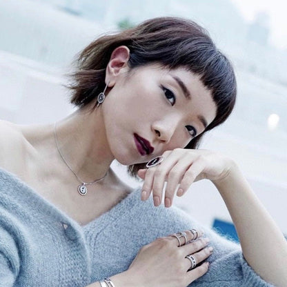 [Noble Aura jewelry]LUCKY MOVE ARROW PINK GOLD DIAMOND EARRINGS