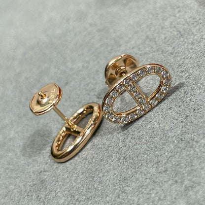 [Noble Aura jewelry]HM FULL DIAMOND PIG NOSE STUD EARRINGS