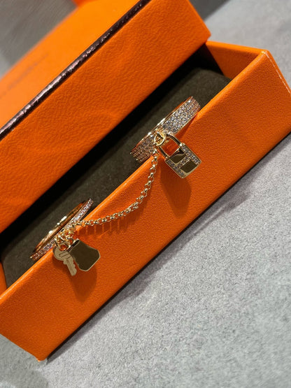 [Noble Aura jewelry]HM KELLY CLOCHETTE DOUBLE RING IN  WITH DIAMONDS