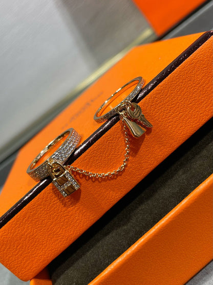[Noble Aura jewelry]HM KELLY CLOCHETTE DOUBLE RING IN  WITH DIAMONDS