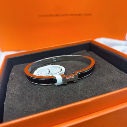 [Noble Aura jewelry]CLASSIC HM CLIC BLACK 8MM ENAMEL BRACELET