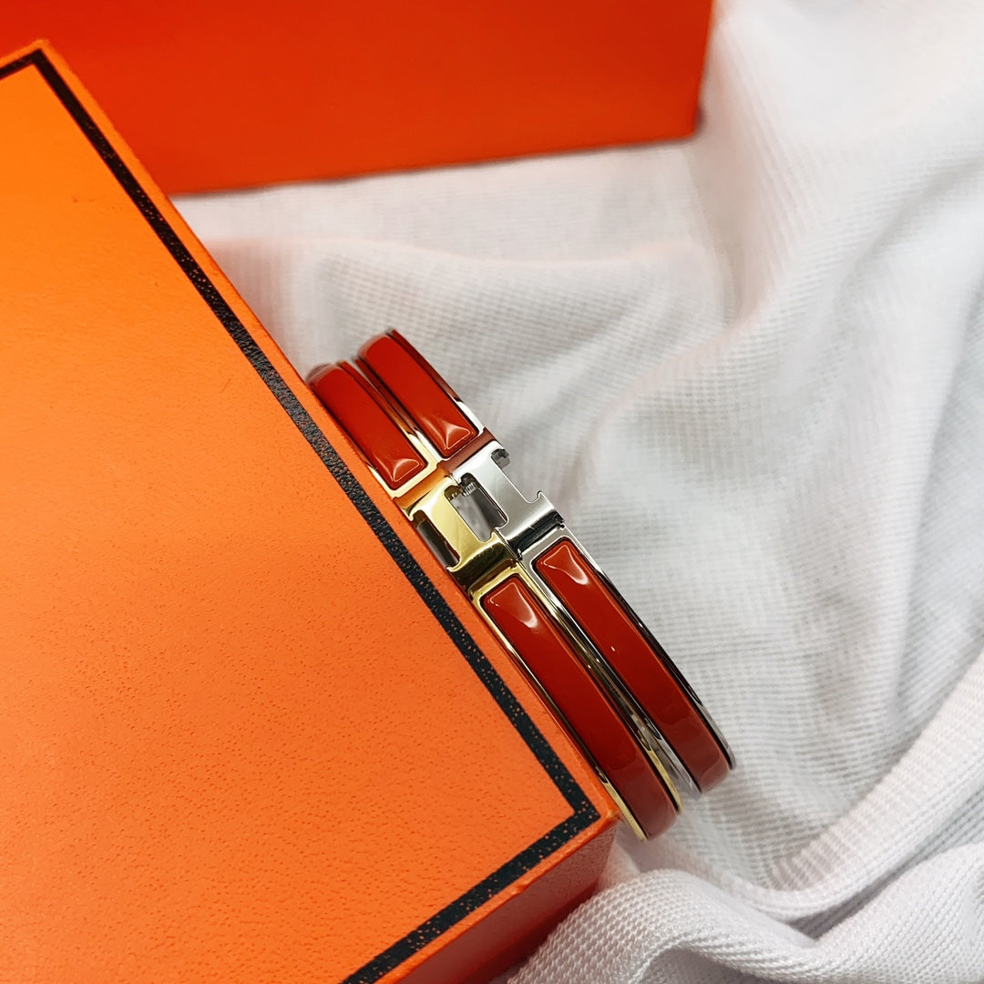 [Noble Aura jewelry]CLASSIC HM CLIC RED 8MM ENAMEL BRACELET