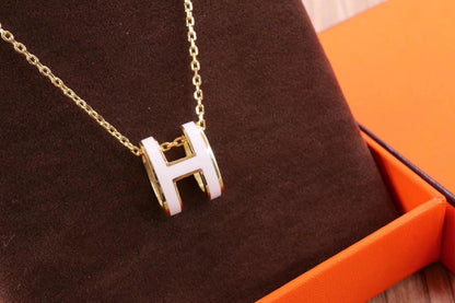 [Noble Aura jewelry]HM CLIC YELLOW ENAMEL GOLD NECKLACE