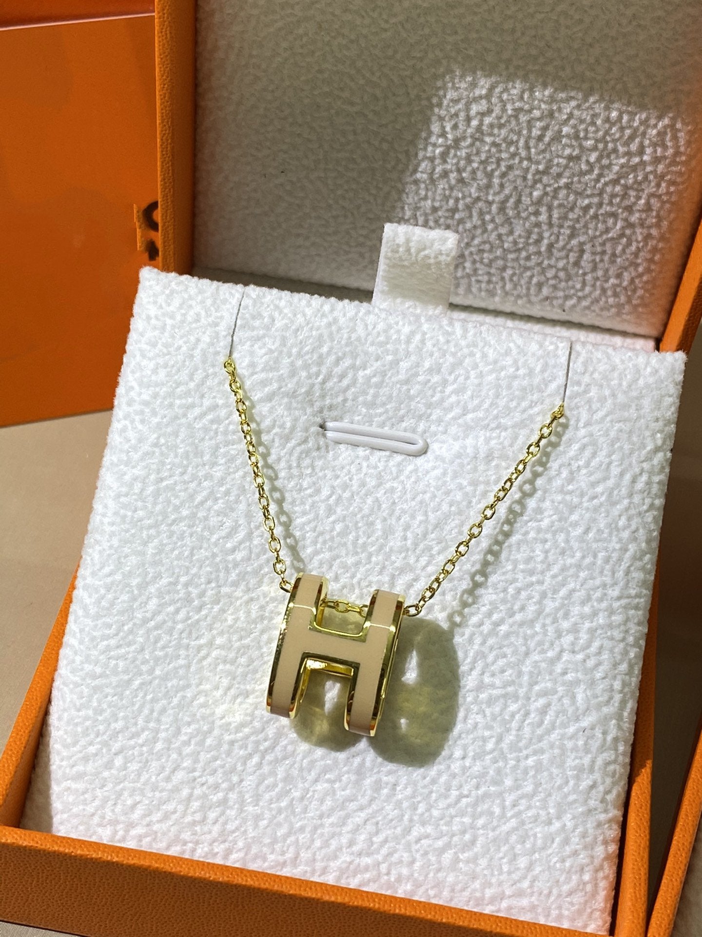 [Noble Aura jewelry]HM CLIC YELLOW ENAMEL GOLD NECKLACE