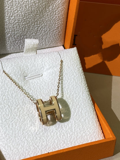 [Noble Aura jewelry]HM CLIC YELLOW ENAMEL GOLD NECKLACE
