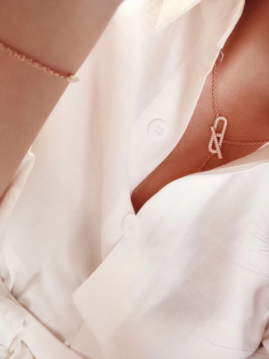 [Noble Aura jewelry]HM FIRE PIG NOSE NECKLACE TRENDY STREET