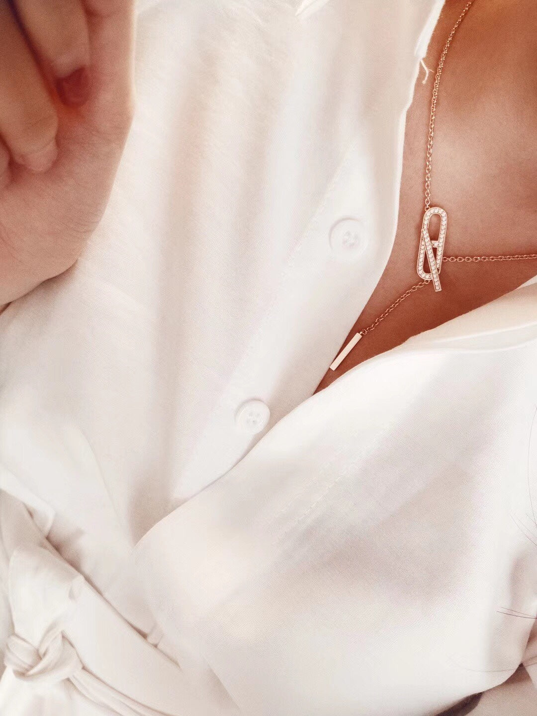 [Noble Aura jewelry]HM FIRE PIG NOSE NECKLACE TRENDY STREET