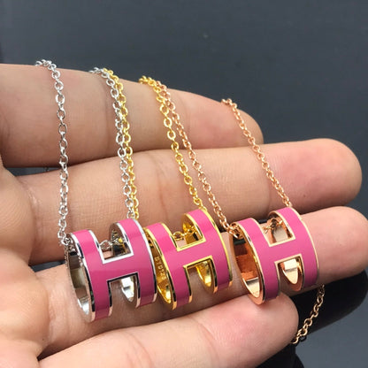 [Noble Aura jewelry]H NECKLACE PINK