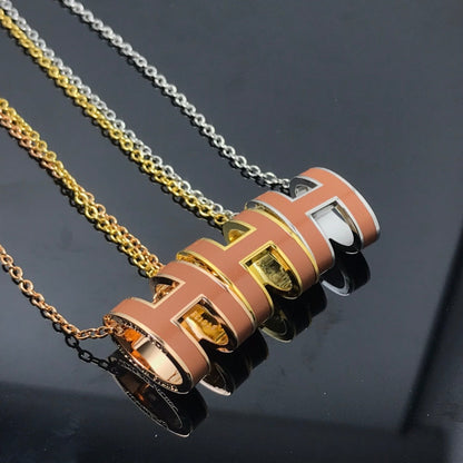[Noble Aura jewelry]H NECKLACE BROWN