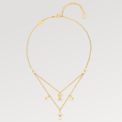 [Noble Aura jewelry]FLOWERGRAM GOLD MOP DOUBLE ROW NECKLACE