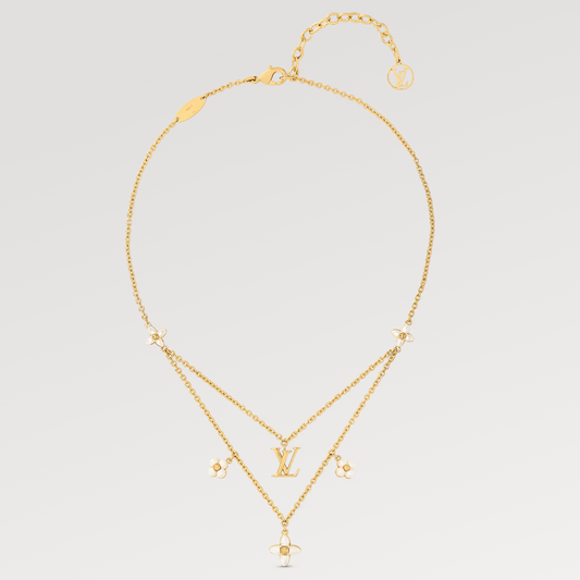 [Noble Aura jewelry]FLOWERGRAM GOLD MOP DOUBLE ROW NECKLACE