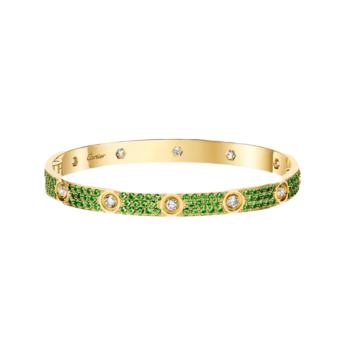 [Noble Aura jewelry] 2026 PAVE GEMSTONE LOVE BRACELET 6.1MM 10 DIAMONDS